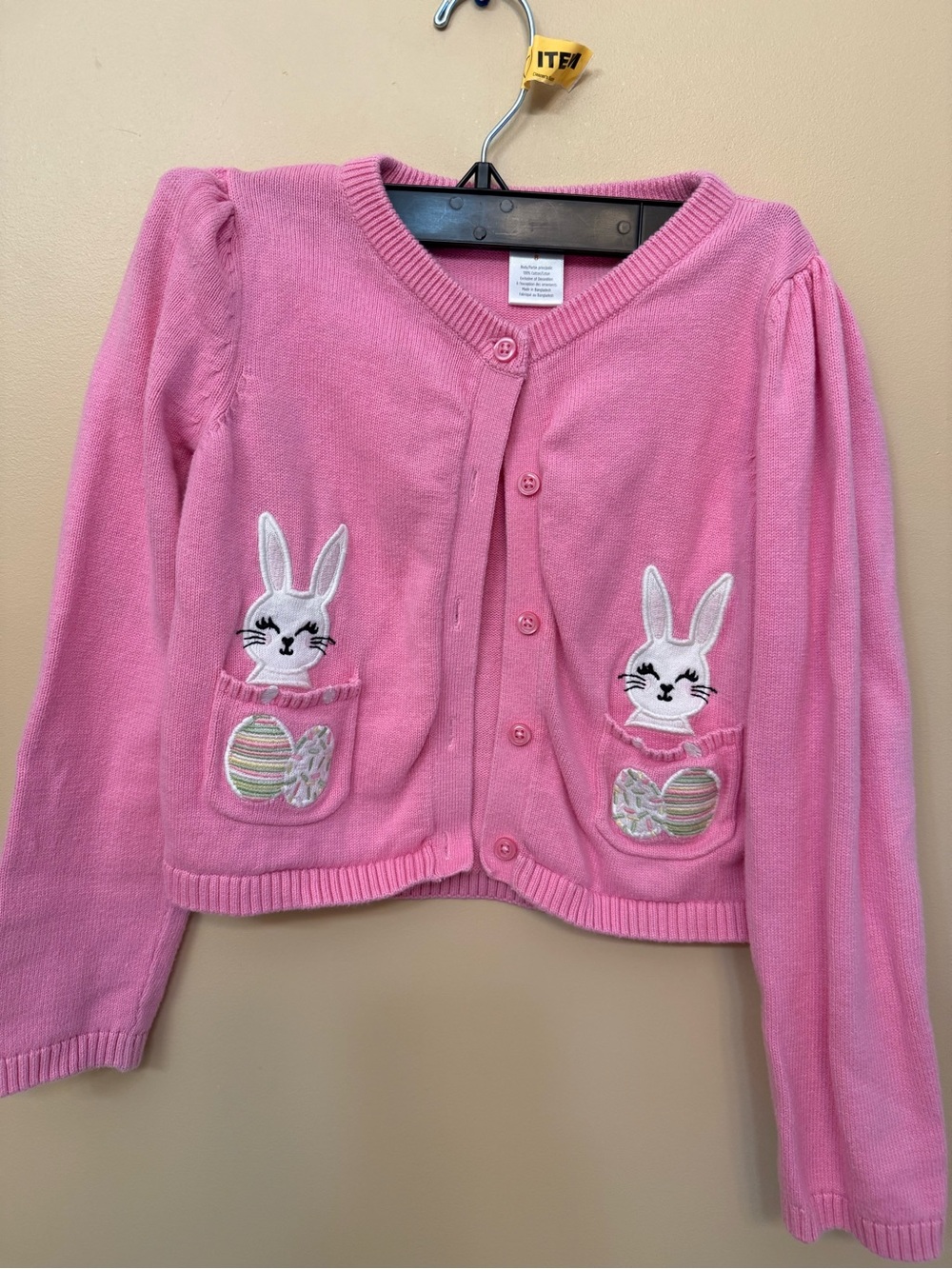 Gymboree Pink Bunny Pocket Cardigan Sweater